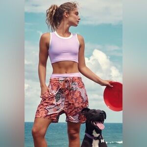 Free People Movement The Switchback Shorts Floral Wind Nylon Shorts XS